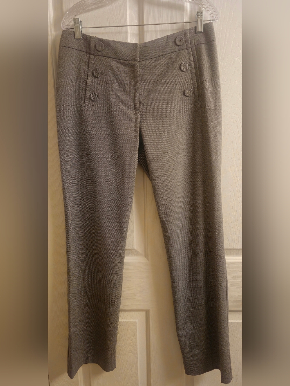 Gray Women's Tailored Dress Pants With Button Detail, Review Australia Size 14